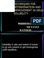 Techniques For Determination and Improvement in Drug Solubility