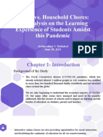 School vs. Household Chores: An Analysis On The Learning Experience of Students Amidst This Pandemic