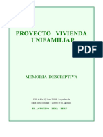 Proyecto Vivienda Unifamiliar: Memoria Descriptiva