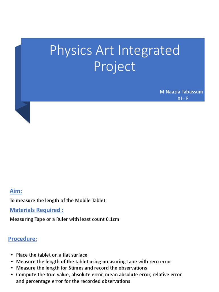 Physics Art Integrated Project PDF