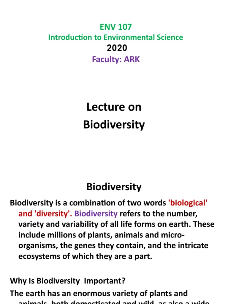 Importance of Biodiversity Explained | PDF | Biodiversity | Extinction