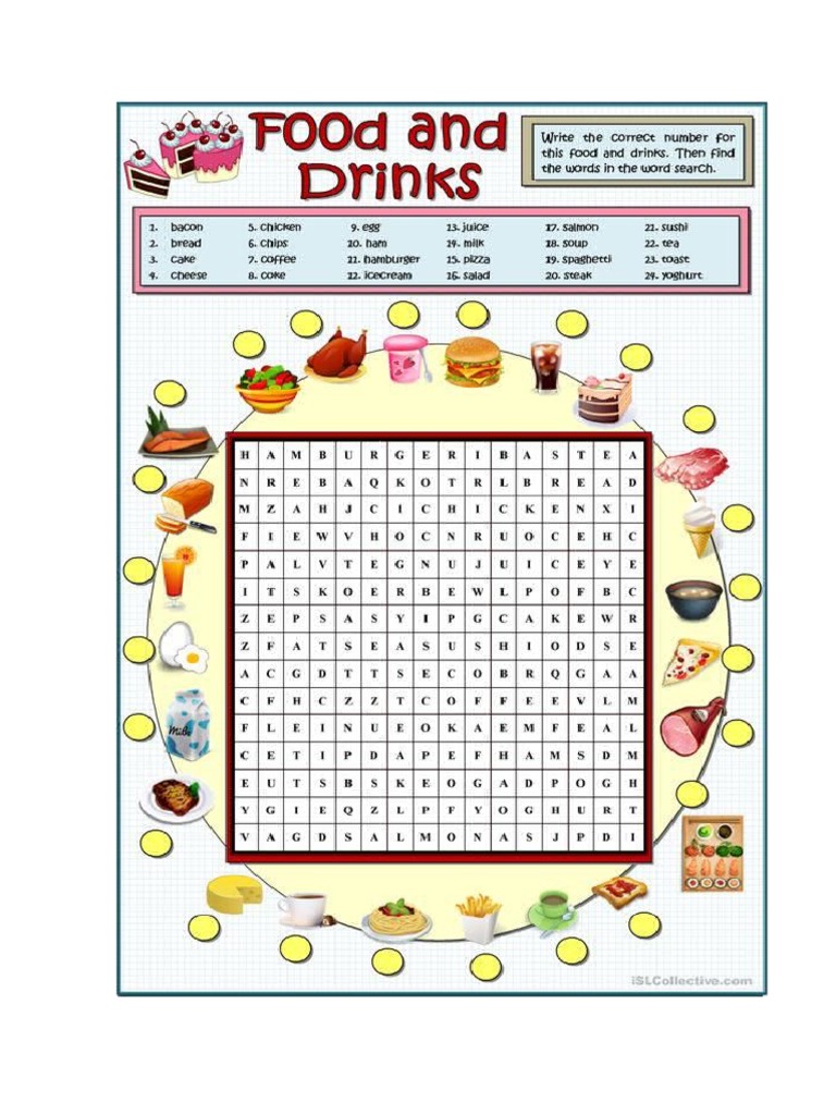 Ficha Food-Drinks Grado 5 | PDF