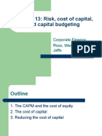 Chapter 13: Risk, Cost of Capital, and Capital Budgeting: Corporate Finance Ross, Westerfield, and Jaffe