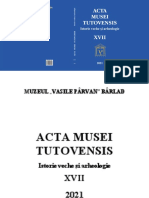 Acta Musei Tutovensis Xvii 2021 Istorie Veche Si Arheologie