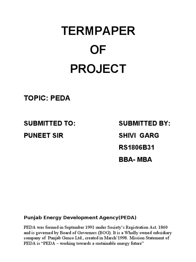 Term Paper Project | PDF | Biomass | Fossil Fuel Power Station