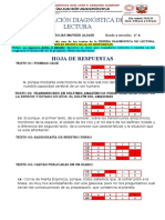 Ficha de Respuestas - Evaluación de Lectura - 2do Grado Rios Rojas Mayker