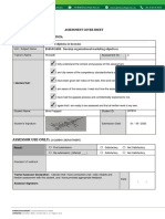Assessment Cover Sheet for Marketing Objectives