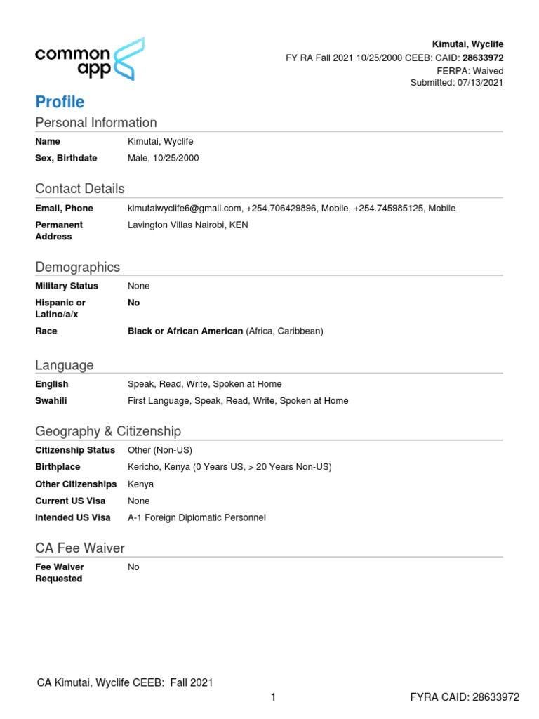 Kenyan Student Seeks Computer Science Degree PDF Science Schools