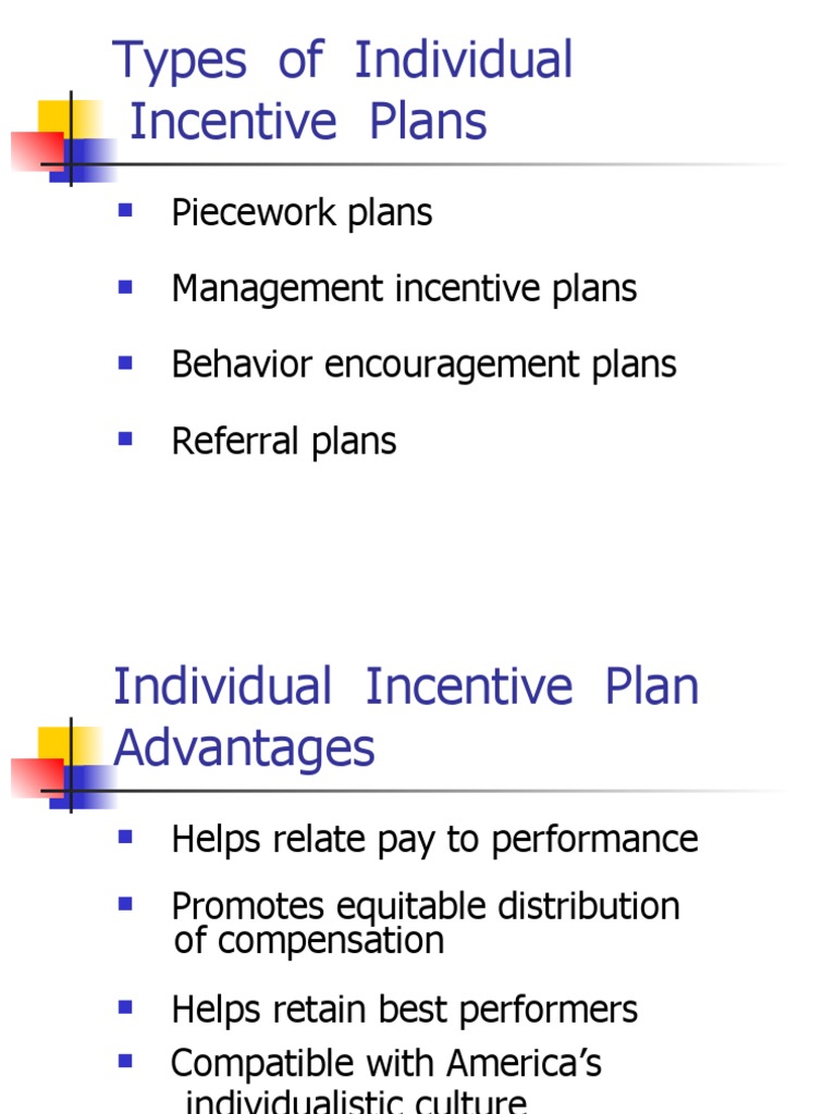 Types of Individual Incentives | PDF