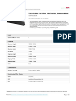 Data Cable Partition, Netshelter, 600Mm Wide: Technical Specifications