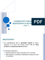 Community Pharmacy - Definition & Background: Chapter # 1