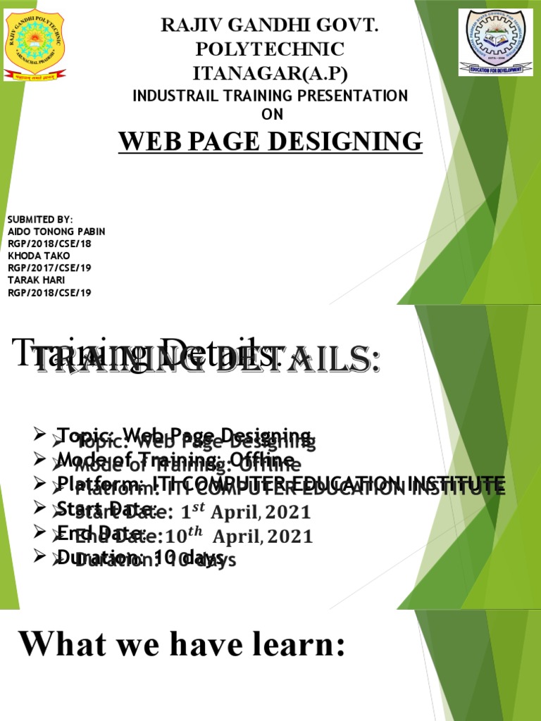 Web Page Designing Training Overview | PDF | World Wide Web | Internet ...