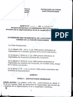 Arrêté 209 Du 22 Février 2000 Portant Attributions Et Organisation Des Services de La Direction de La Réglementation Et de La Coopération Maritimes
