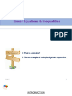 Linear Equations and Inequalities