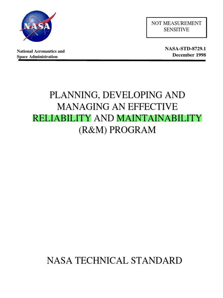 NASA R&M Program Management Guide | PDF | Reliability Engineering ...