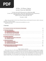 M.Phys. C6 Theory Option Lecture Notes For 2020-2021