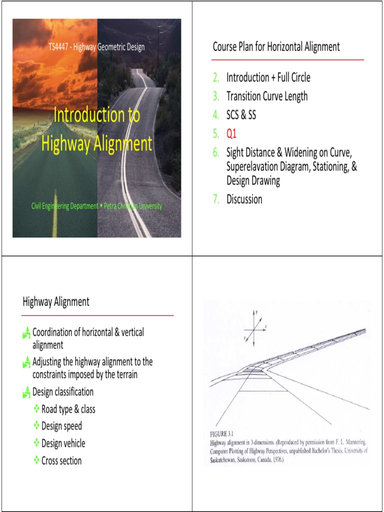 Highway Alignment Design Overview | PDF | Geometry | Space