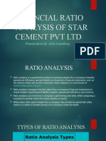 Financial Ratio Analysis of Star Cement PVT LTD: Presentation By: Aditi Chaudhary