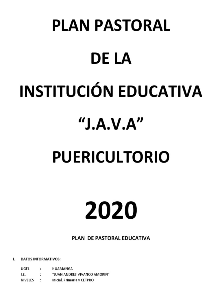 Plan de Pastoral Java 2020 | PDF | Iglesia Católica | Sacramentos