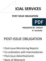 Financial Services: Post Issue Obligation