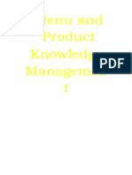 Menu and Product Knowledge Managemen T