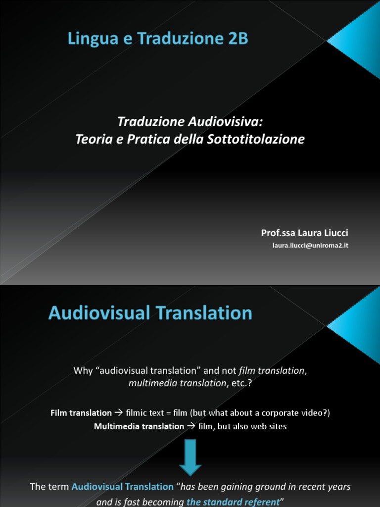 Traduzione Audiovisiva Teoria e Pratica Della Sottotitolazione PDF