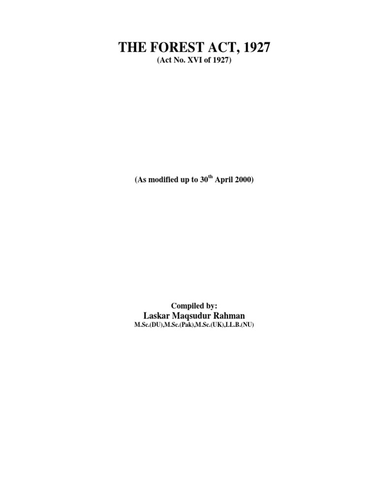 Forest Act Pdf Forestry Eminent Domain