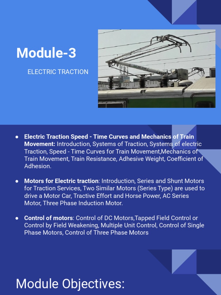 Module-3 - ELECTRIC TRACTION | PDF | Locomotives | Engines