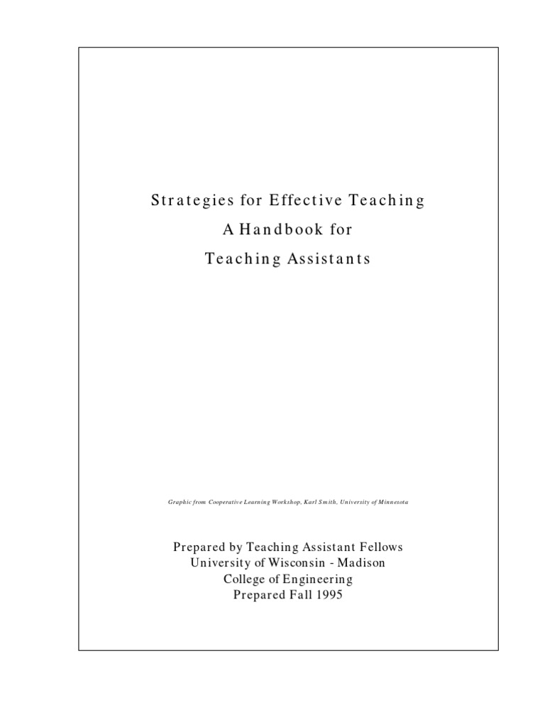 Strategies For Effective Teaching A Handbook For Teaching Assistants | PDF