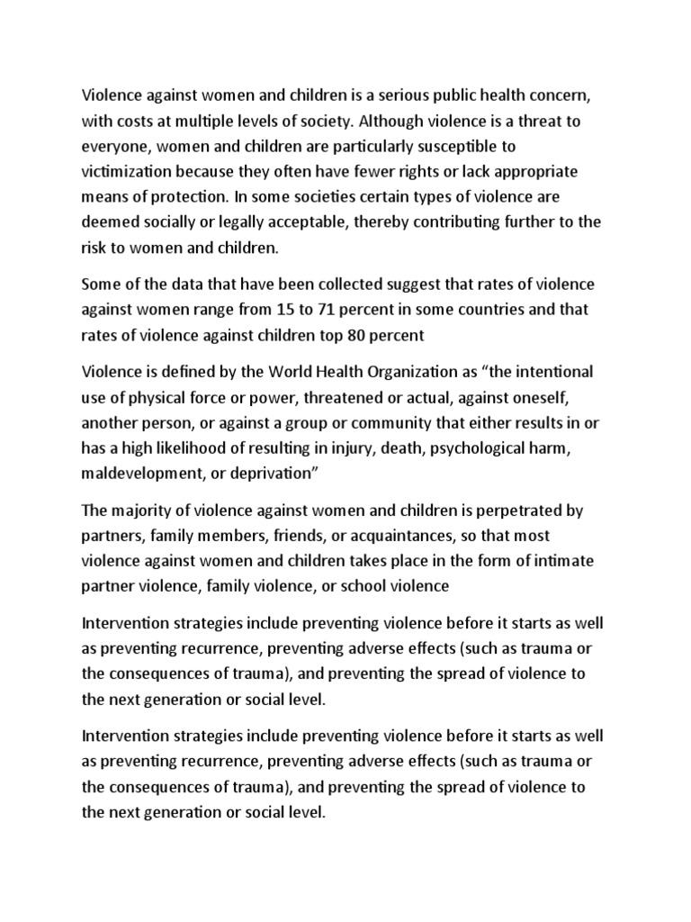 Violence Against Women and Children | PDF