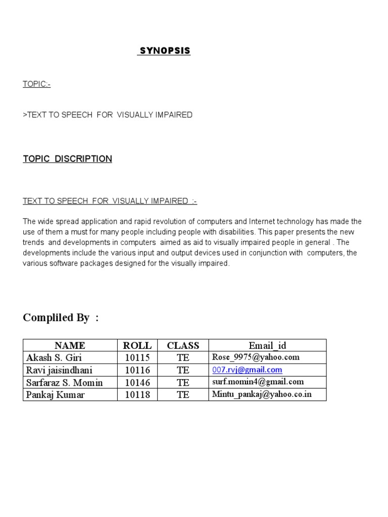 Synopsis 2 | PDF | Computers