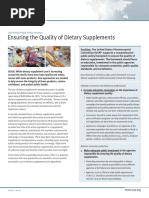 Ensuring The Quality of Dietary Supplements: USP Global Public Policy Position