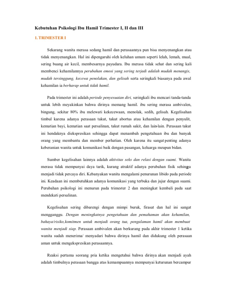 Kebutuhan Psikologi Ibu Hamil Pdf