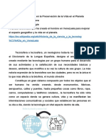 La Ciencia y Tecnologia en La Preservacion de La Vida en El Planeta