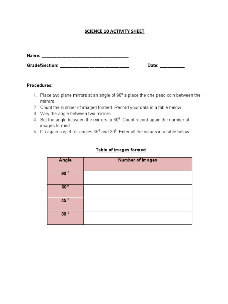 Science 10 Activity Sheet | PDF | Teaching Methods & Materials