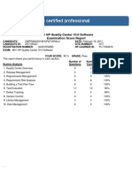 M31 Examination Score Report: HP Quality Center 10.0 Software