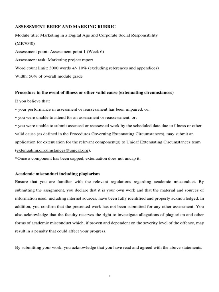 Assessment Brief For Assessment Point 1 | PDF | Essays | Facebook