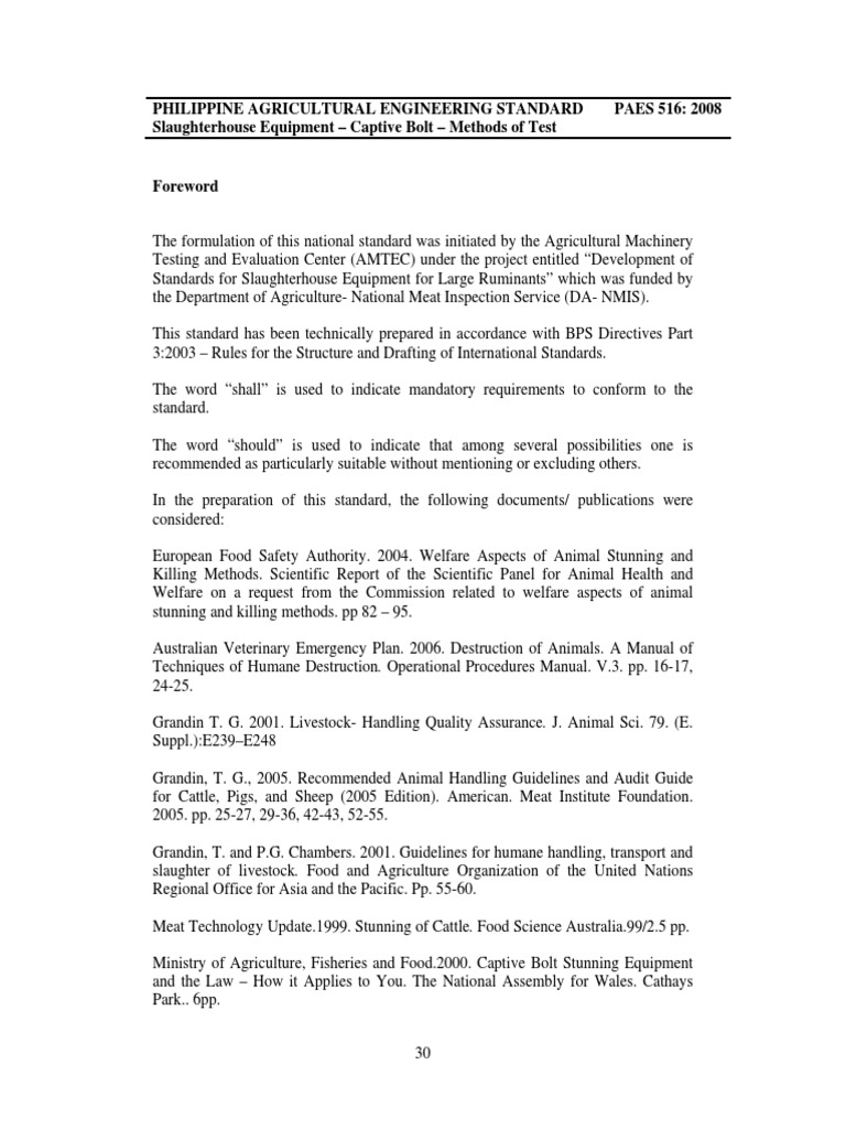 Captive Bolt Methods of Test PDF Caliber Slaughterhouse