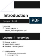 Lecture 1 (Part I) : Lecturers: Darwin Vargas - Darwin - Vargas@tup - Edu.ph
