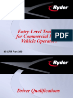 Entry-Level Training For Commercial Motor Vehicle Operators: 49 CFR Part 380