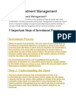 Investment Management: 5 Important Steps of Investment Process