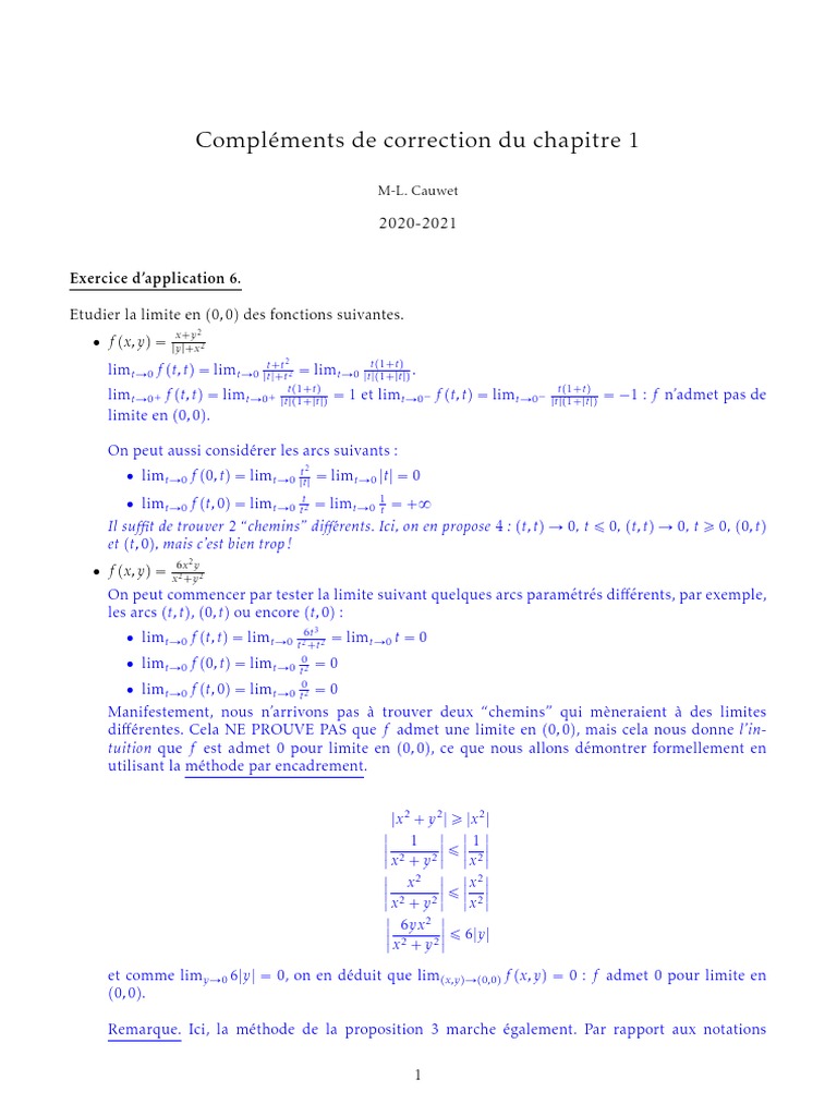 Chap1 Complement Correction | PDF | Concepts mathématiques | Algèbre
