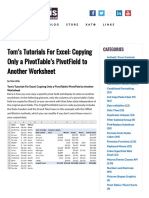 Tom's Tutorials For Excel - Copying Only A PivotTable's PivotField To Another Worksheet - Tom Urtis