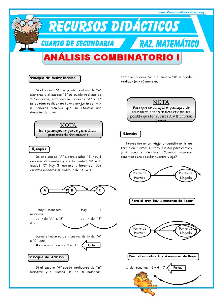 Análisis Combinatorio y Ejercicios Resueltos | PDF | Enseñanza de ...
