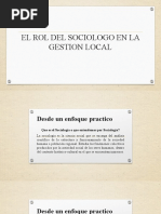 El Rol Del Sociologo en La Gestion Local