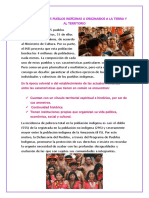 El Derecho de Los Pueblos Indígenas U Originarios A La Tierra y Al Territorio