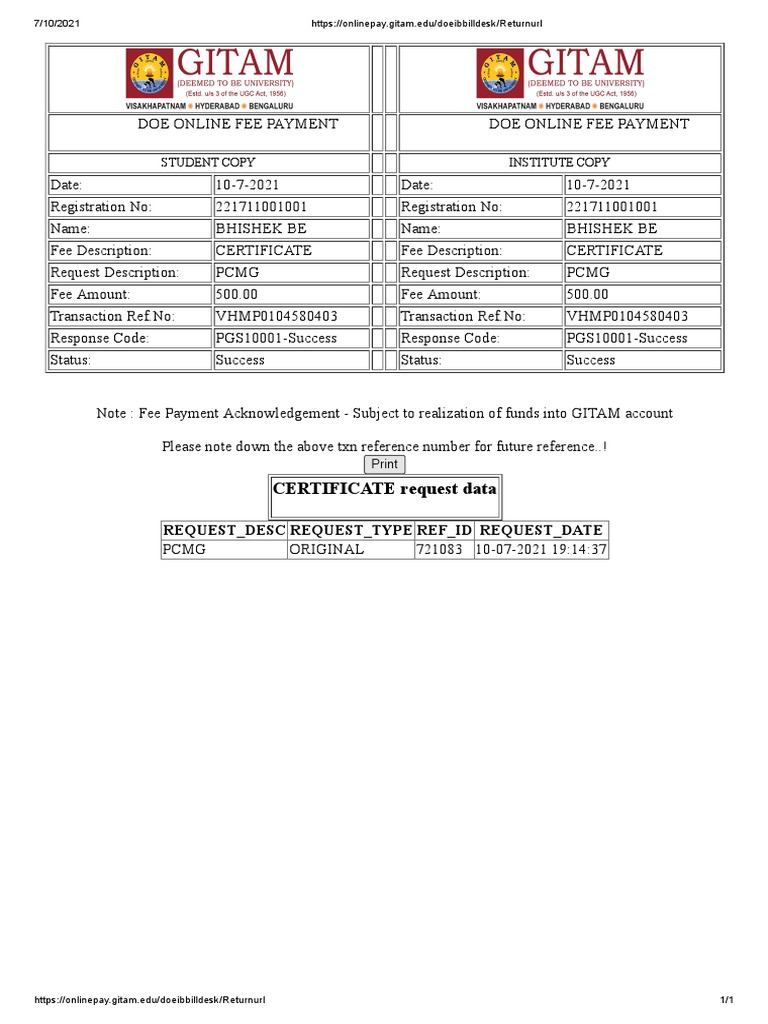 Payment PCMG | PDF