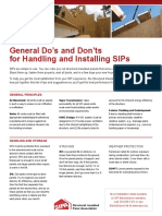 General Do'S and Don'Ts For Handling and Installing Sips