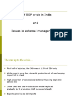 BoP Crisis India and External Policy Issues