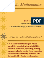 Vedic Mathematics: Department of Mathematics Lakshmibai College, University of Delhi